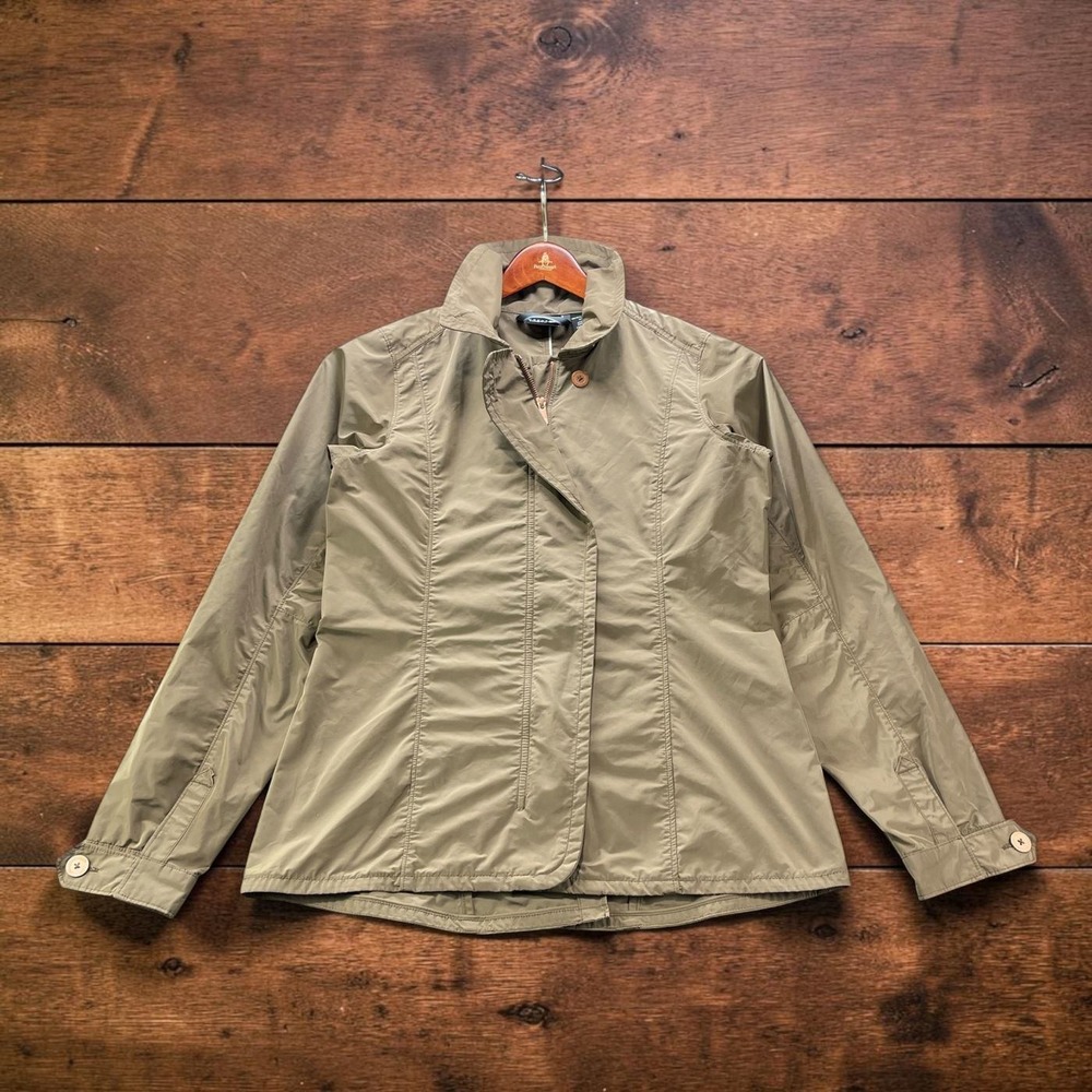 Mountain Hardwear Womens M Khaki Tan Lightweight Roll Tab Shirt Jacket